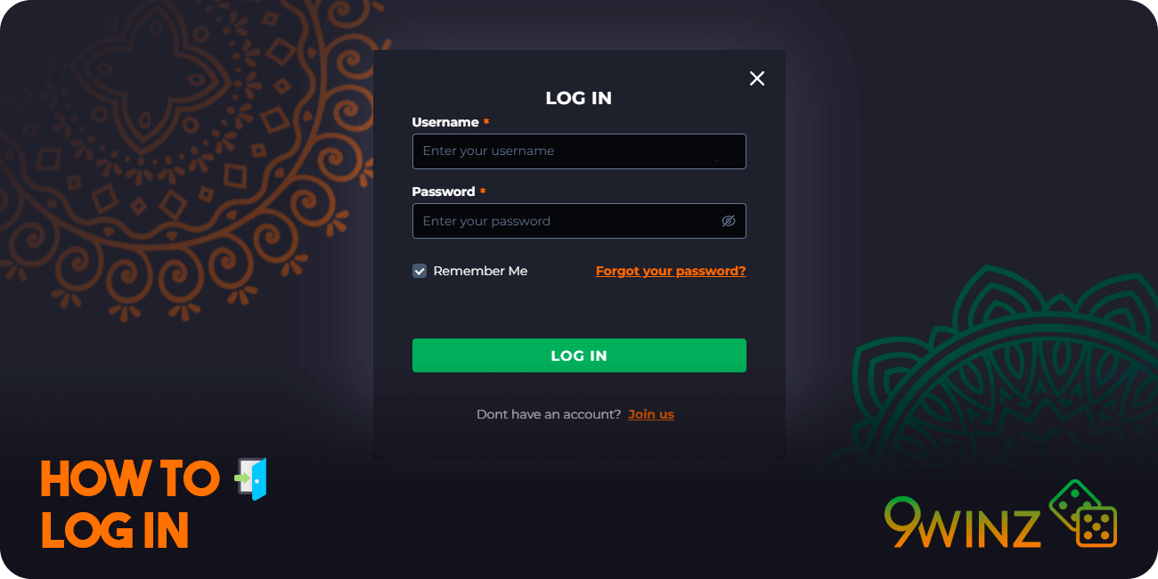 How to Log In at 9Winz Casino