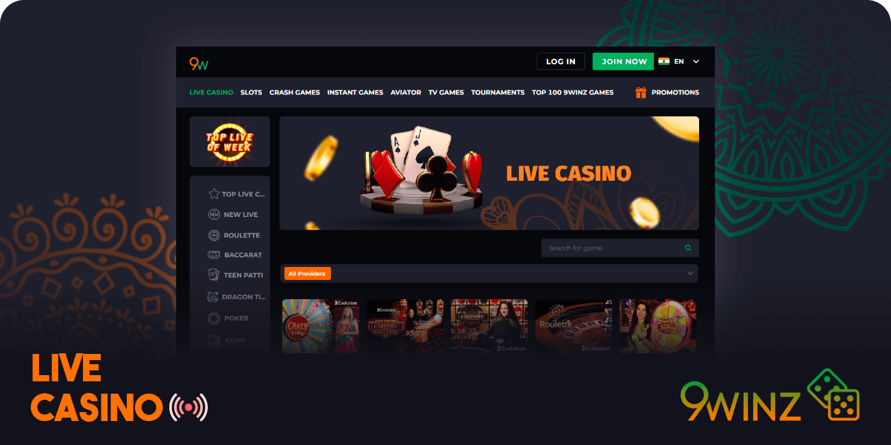 9Winz Live Casino
